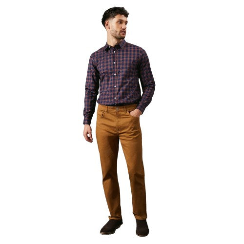 Front - Maine Mens Brooklyn Checked Long-Sleeved Shirt