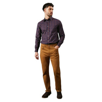 Front - Maine Mens Brooklyn Checked Long-Sleeved Shirt
