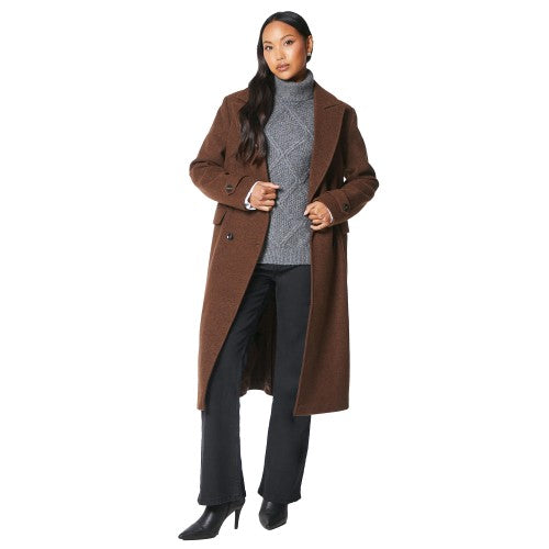 Front - Principles Womens/Ladies Faux Wool Double-Breasted Trench Coat