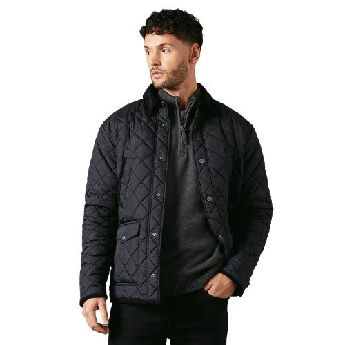 Front - Maine Mens Quilted Cord Collar Padded Jacket