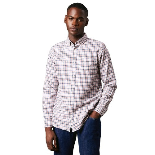 Front - Maine Mens Club Checked Brushed Long-Sleeved Shirt