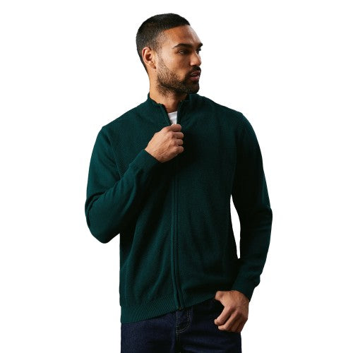 Front - Maine Mens Knitted Honeycomb Full Zip Jacket