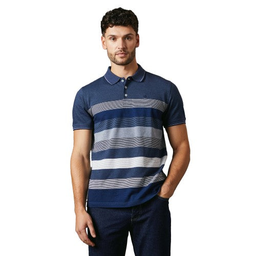 Front - Maine Mens Oakland Stripe Polo Shirt