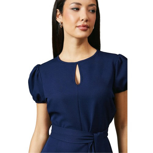 Front - Principles Womens/Ladies Piping Detail Puff Sleeve Midi Dress