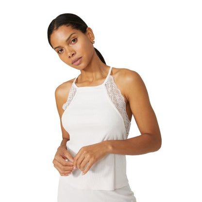 Front - Debenhams Womens/Ladies Milano Ribbed Halter Neck Pyjama Top