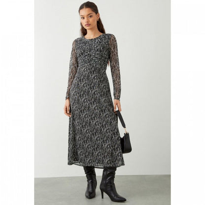 Front - Dorothy Perkins Womens/Ladies Mesh Ruched Petite Midi Dress