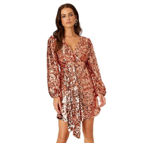 Dorothy Perkins Womens/Ladies Sequins Wrap Petite Mini Dress