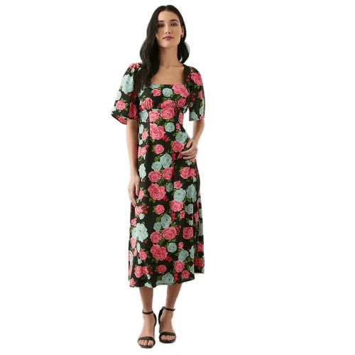 Front - Dorothy Perkins Womens/Ladies Floral Petite Flutter Midi Dress