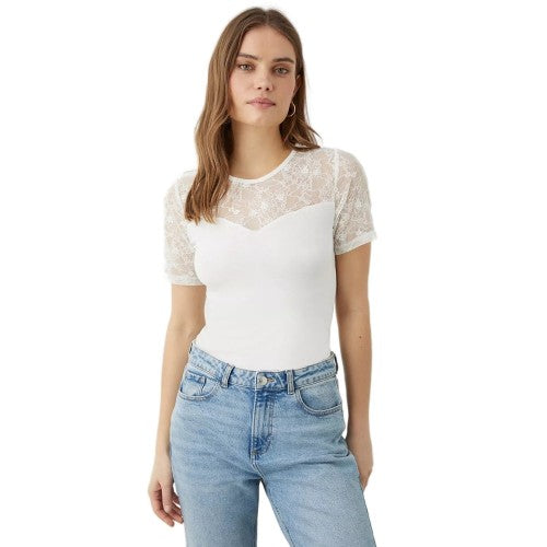 Front - Dorothy Perkins Womens/Ladies Lace Detail Short-Sleeved Top