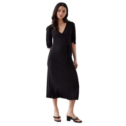 Front - Dorothy Perkins Womens/Ladies Wrap Petite Ruched Midi Dress