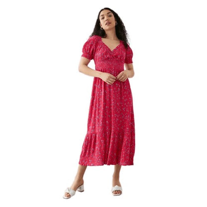 Front - Dorothy Perkins Womens/Ladies Floral Shirred Midi Dress