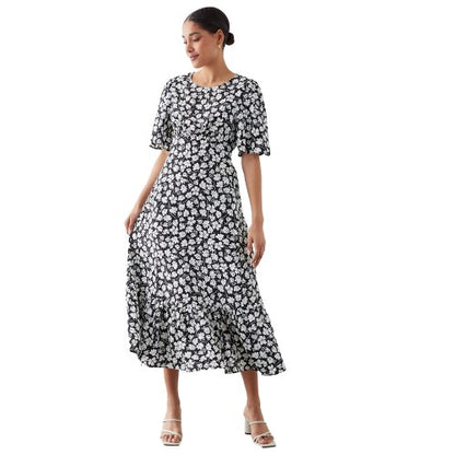 Front - Dorothy Perkins Womens/Ladies Floral Flutter Midi Dress