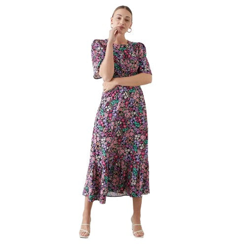 Front - Dorothy Perkins Womens/Ladies Ditsy Print Tall Flutter Midi Dress