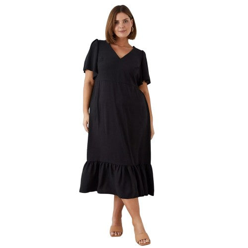 Front - Dorothy Perkins Womens/Ladies Slub Plus Angel Sleeve Midi Dress