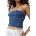 Front - Dorothy Perkins Womens/Ladies Shirred Denim Bandeau Top