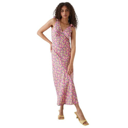 Front - Dorothy Perkins Womens/Ladies Floral Tie Shoulder Tall Midi Dress