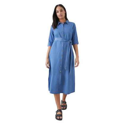 Front - Dorothy Perkins Womens/Ladies Denim Midi Shirt Dress