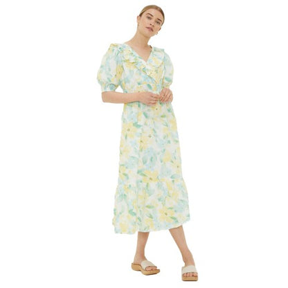 Front - Dorothy Perkins Womens/Ladies Floral Poplin Ruffles Midi Dress
