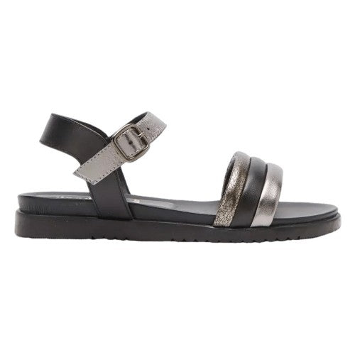 Front - Good For The Sole Womens/Ladies Tina Leather Extra Wide Flat Sandals