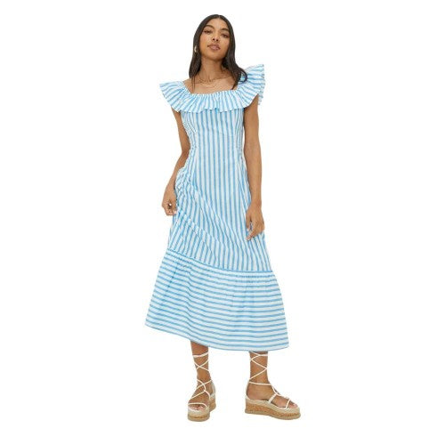 Front - Dorothy Perkins Womens/Ladies Stripe Frill Midi Dress