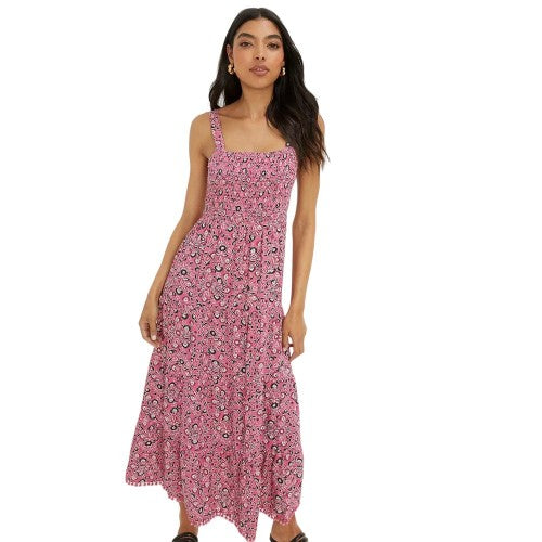 Front - Dorothy Perkins Womens/Ladies Floral Pom Pom Tiered Midi Dress