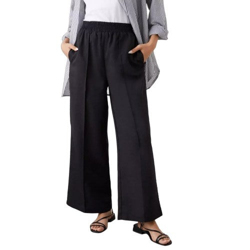 Front - Dorothy Perkins Womens/Ladies Elasticated Waist Petite Wide Leg Trousers