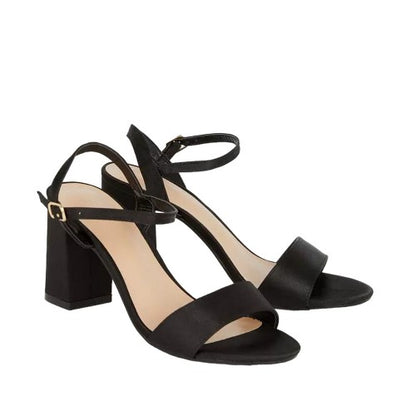 Front - Dorothy Perkins Womens/Ladies Swirl Satin Wide Block Heel Sandals