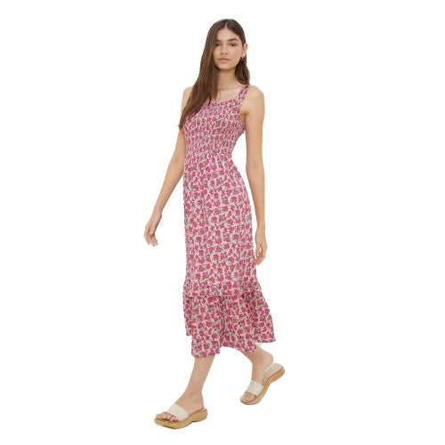 Front - Dorothy Perkins Womens/Ladies Ditsy Print Shirred Midi Dress