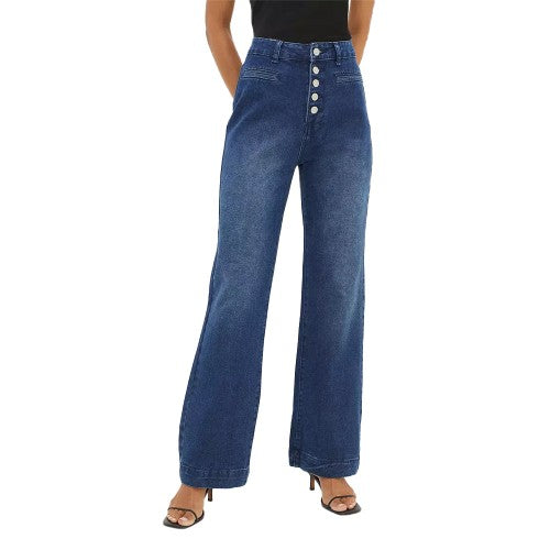 Dorothy Perkins Womens/Ladies Button Detail Wide Leg Jeans