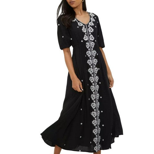 Front - Dorothy Perkins Womens/Ladies Embroidered V Neck Midi Dress