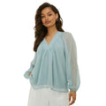 Front - Dorothy Perkins Womens/Ladies Dobby Chiffon Overhead Petite Long-Sleeved Blouse