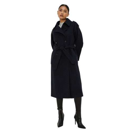 Front - Dorothy Perkins Womens/Ladies Belted Wool Petite Trench Coat
