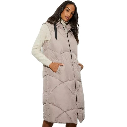 Front - Dorothy Perkins Womens/Ladies Hooded Padded Longline Gilet