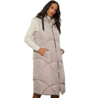 Front - Dorothy Perkins Womens/Ladies Hooded Padded Longline Gilet