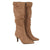 Front - Principles Womens/Ladies Krista Ruched Pointed Medium Heel Knee-High Boots