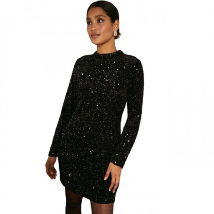 Front - Dorothy Perkins Womens/Ladies Sequin Velvet Mini Dress