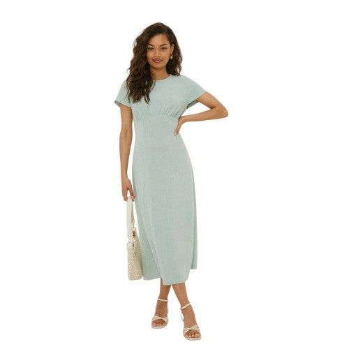 Front - Dorothy Perkins Womens/Ladies Linen Empire Petite Midi Dress