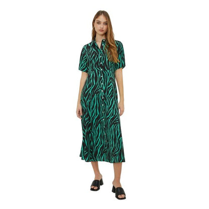 Front - Dorothy Perkins Womens/Ladies Zebra Print Midi Angel Sleeve Shirt Dress