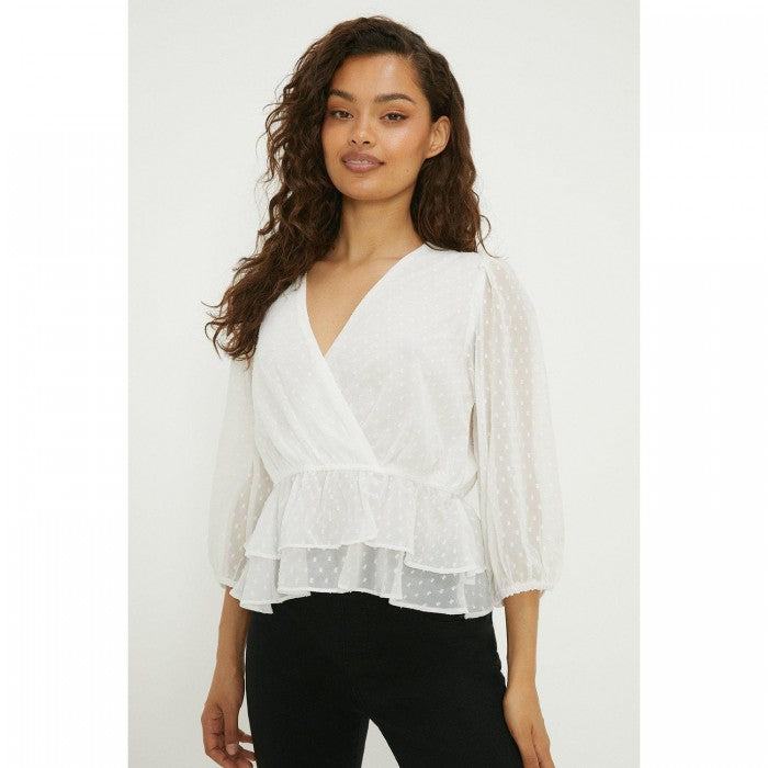Front - Dorothy Perkins Womens/Ladies Chiffon Wrap Petite Blouse