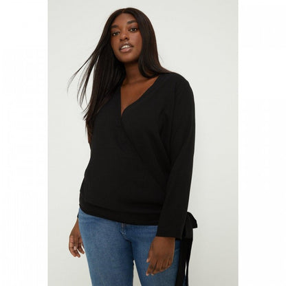 Front - Dorothy Perkins Womens/Ladies Wrap Plus Long-Sleeved Blouse
