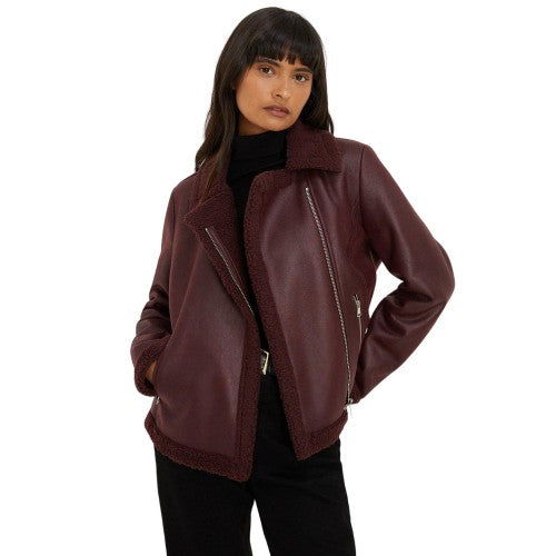 Front - Dorothy Perkins Womens/Ladies Shearling Short Bomber Jacket