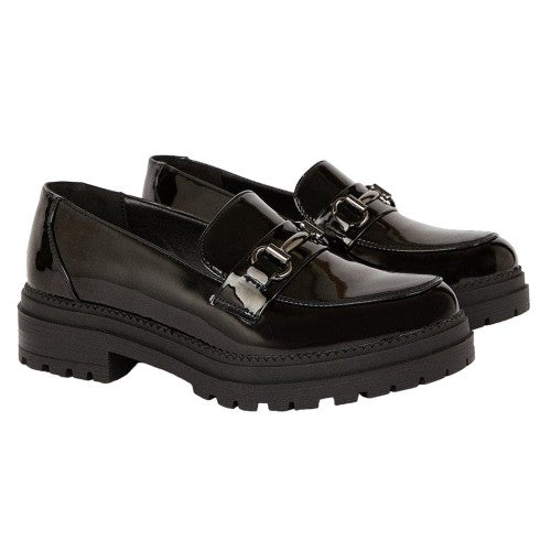 Front - Dorothy Perkins Womens/Ladies Liza Patent PU Chunky Heel Loafers