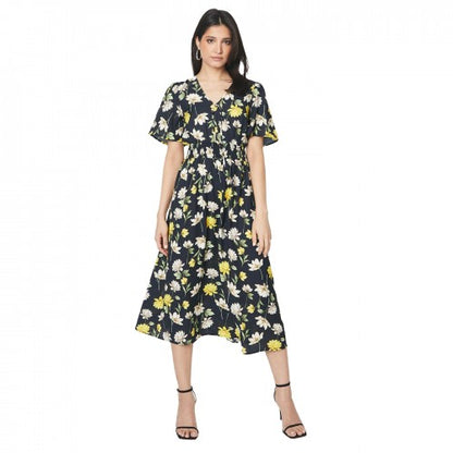 Front - Dorothy Perkins Womens/Ladies Floral Front Tie Midi Dress