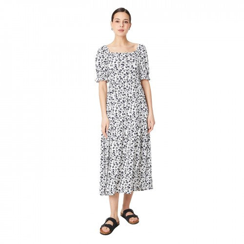 Front - Dorothy Perkins Womens/Ladies Ditsy Print Tiered Puff Sleeve Midi Dress