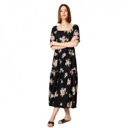 Front - Dorothy Perkins Womens/Ladies Floral Tiered Hem Midi Dress