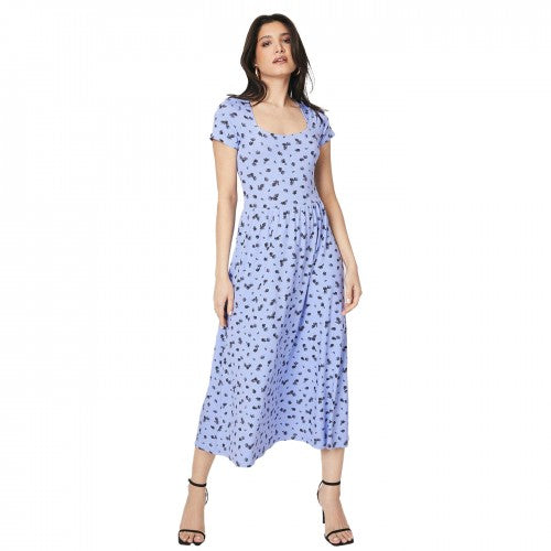 Front - Dorothy Perkins Womens/Ladies Ditsy Print Square Neck Short-Sleeved Midi Dress