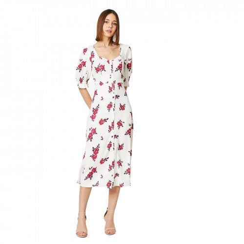 Front - Dorothy Perkins Womens/Ladies Floral Button Through Midi Dress