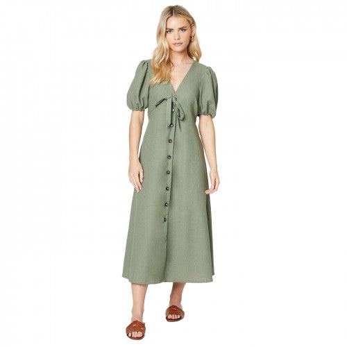 Front - Dorothy Perkins Womens/Ladies Button V Neck Petite Midi Dress