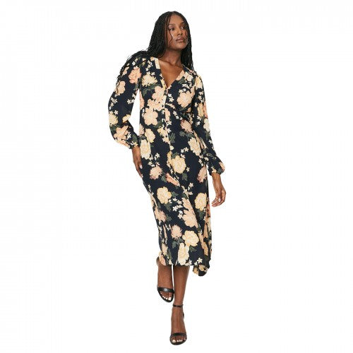 Front - Dorothy Perkins Womens/Ladies Floral Button Through Midi Dress