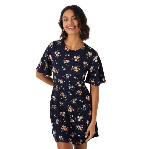Front - Dorothy Perkins Womens/Ladies Ditsy Print Tie Back Mini Dress
